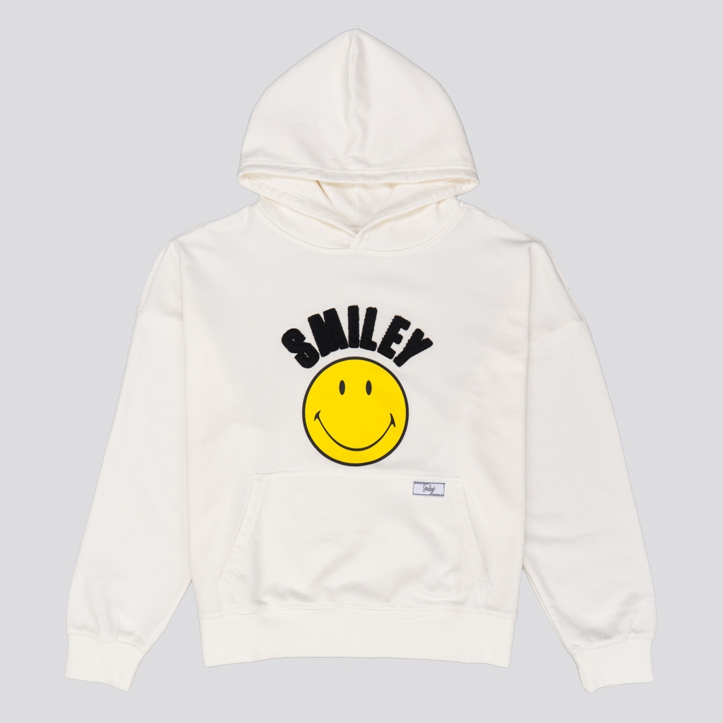 SMILEY® WHITE ESSENTIAL HOODIE
