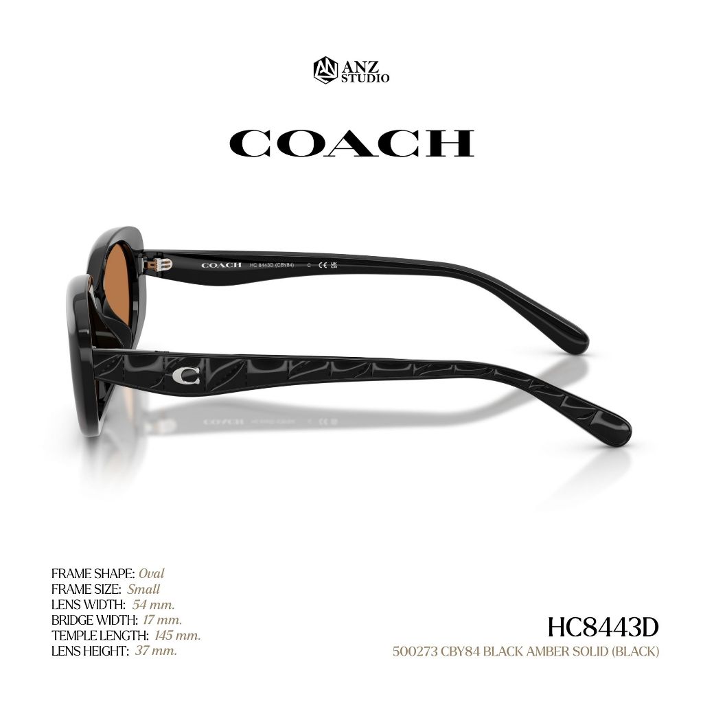 ANZ STUDIO | แว่นกันแดด COACH รุ่น HC8443D ทรง Oval ดีไซน์ Pillow Tabby รับประกัน 2 ปี ราคา ถูกที่สุด ดีลบีเคเค แกลเลอรีภาพที่ 4