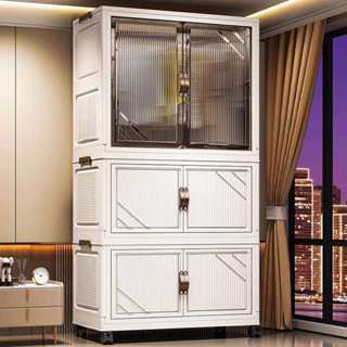 S-Airice พับเก็บ ตู้เสื้อผ้า 90 CM ตู้เก็บของอเนกประสงค์ความ…