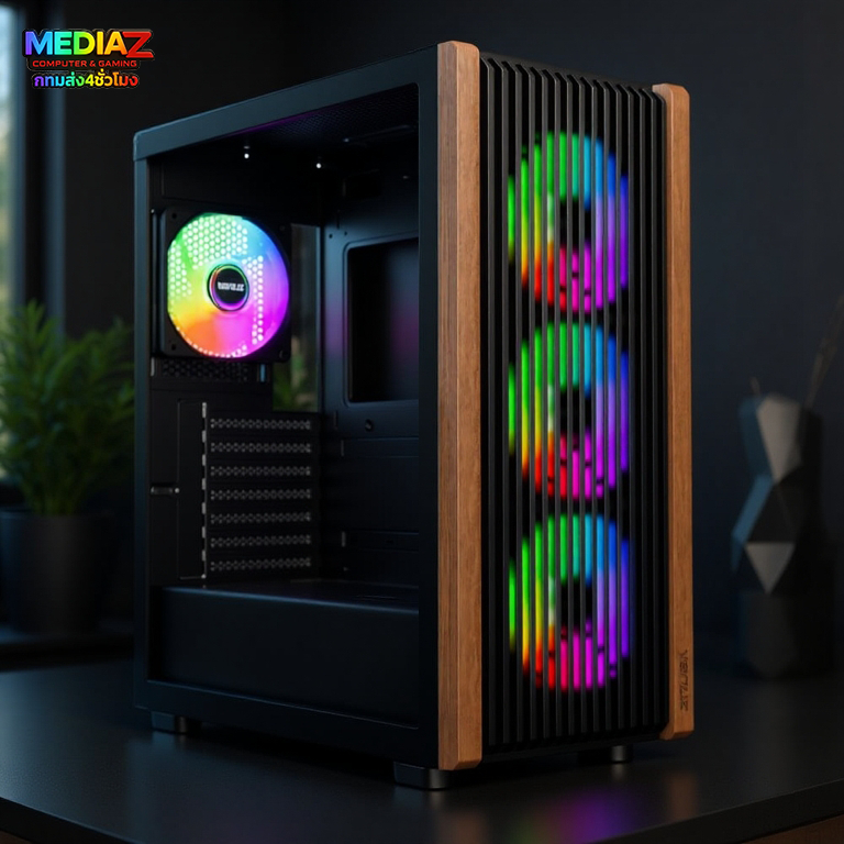 ส่งทันที รุ่นขายดี เคส E-ATX รับชุดน้ำ3ตอน การ์ดจอ3พัดลม ใหญ่ เย็น ดำ ขาว Media Z Case 4736 venuz vc