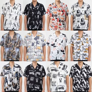 เสื้อเชิ้ตฮาวายรวมลาย อก 38-52 นิ้ว M-3XL ผ้าไหมอิตาลี ผ้านุ่มเด้งใส่สบาย (มีของพร้อมส่ง)