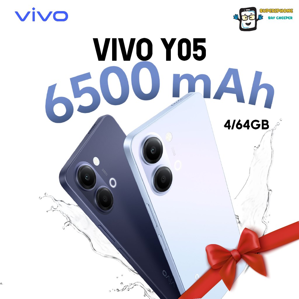Vivo Y05 รุ่น 4G (4+64GB) จอ 6.74 นิ้ว l รีเฟรชเรท 120Hz lแบต 6,500 mAh(By Shopee  SuperTphone1234)