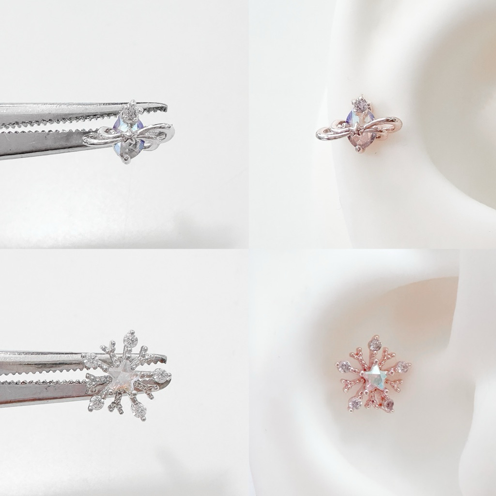 จิวหูเกาหลี ก้านแสตนเลสเกรดเครื่องมือแพทย์ Surgical Stainless Steel no.681_682_685_686