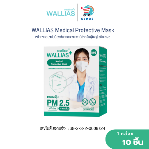 N95 Wallias / Durgesh Medical Mask N95 แมสก์ป้องกันฝุ่นPM2.5 มีทั้งของเด็กและผู้ใหญ่