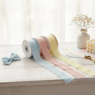 K-Ribbon Pastel Cloud R4 ริบบิ้น 2 ด้าน สีพาสเทล 4ซม. เติมความหวานด้วยดีเทลขอบหยักสุดละมุน