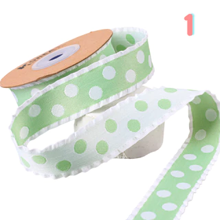 Ribbon R5 Polka Pop 🎀 ขอบหยัก 20 สีสดใส 🌈 2.5cm สองด้าน ลายจุดสุดคิ้วท์ ✨