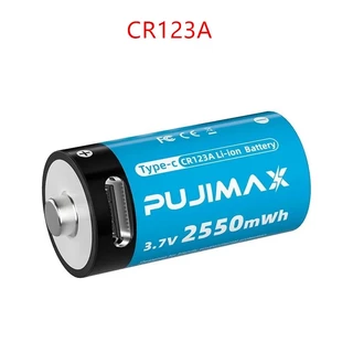 PUJIMAX ถ่านชาร์จ 3.7V CR123A 2550mWh ราคา1ก้อน/1PCS แถมสายชาร์จให้