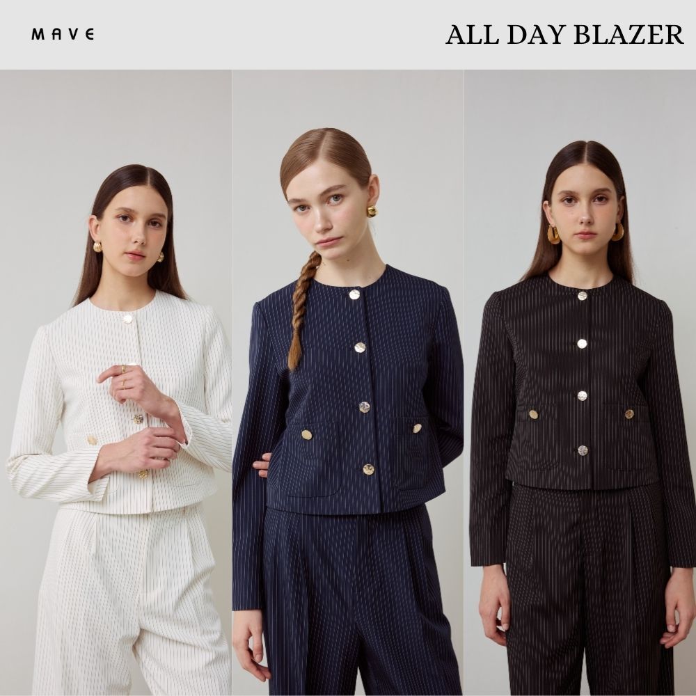 MAVE เสื้อรุ่น All day blazer สี WHITE WHITE STRIPE,NAVY STRIPE,BLACK STRIPE