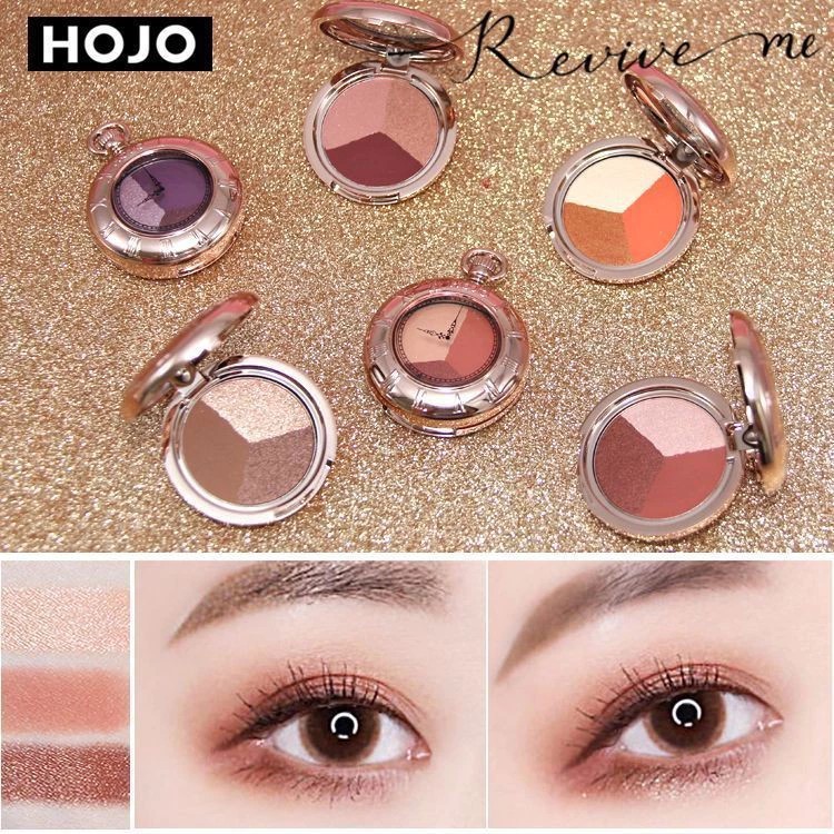 ส่งไว ทาตา hojo Eyeshadow อายแชโดว์ 3 สี เนื้อใยไหม เนื้อแมท กลิตเตอร์ ประกายชิมเมอร์ สีสวยมาก No.80