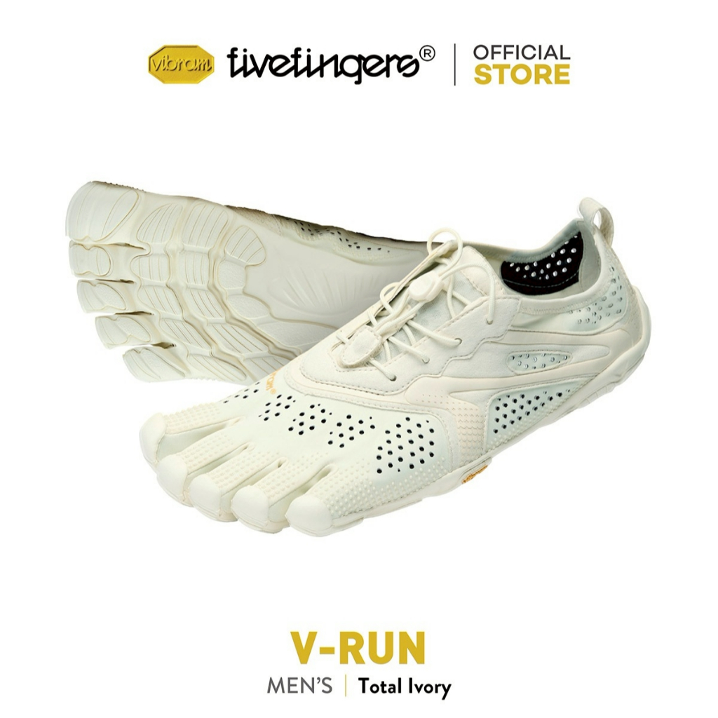 Vibram FiveFingers รุ่น V-Run รองเท้าวิ่ง รองเท้าเทรนนิ่ง รุ่นผู้ชาย สี Total Ivory