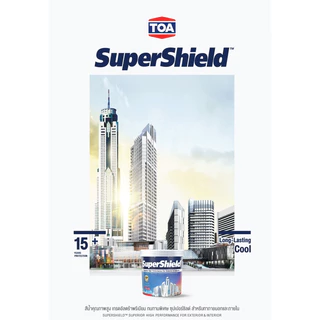 สีทาบ้านสีขาว สีทาภายนอก TOA ซุปเปอร์ชิลด์ สีขาว 18 ลิตร S-100 S100 เนียน SuperShield sheen สีทาบ้าน สีทาภายใน เกรดดีมาก