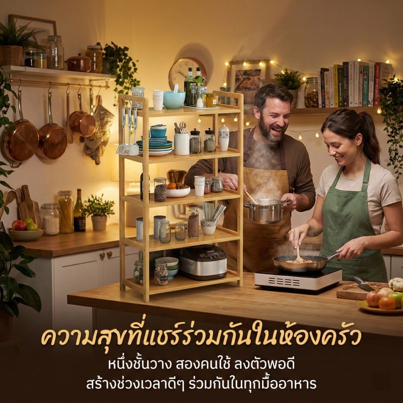 ชั้นวางของในครัว ชั้นวางของอเนกประสงค์ อุปกรณ์จัดเก็บของ มั่นคงและทนทาน ดีต่อสุขภาพและปราศจากสารฟอร์มาลดีไฮด์ รูปที่ 6