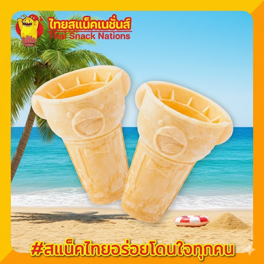 โคนไอศครีม โคนหมี โคนไอศครีมรูปหมี 1 แถว มี 5 ชิ้น โคนไอติม ไอศครีม