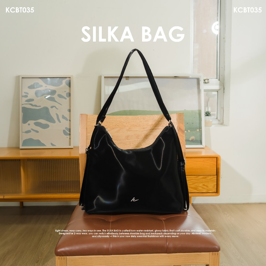 KIM&CO. ORIGINAL – KC. SILKA BAG Signature Collection (KCBT035) กระเป๋าใช้งานได้ทั้งสะพายไหล่และสะพายหลัง