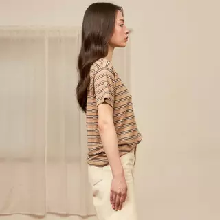 avocado - akita line tee เสื้อยืดลายทางผ้า Spandex นุ่มเด้ง ใส่สบาย I มีไซส์อก 40" และ 44"