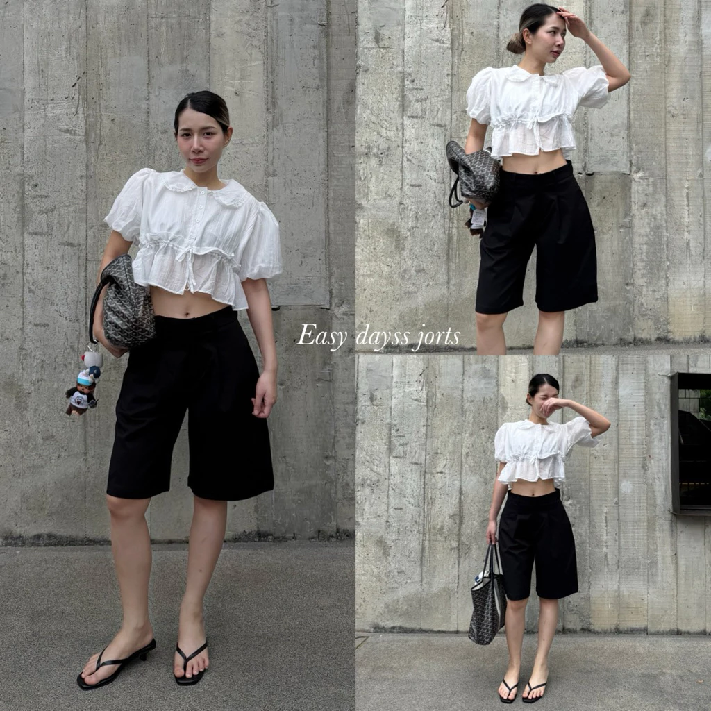 Easy days Jorts กางเกงทรงจอร์จขาสั้น ผ้ากึ่งยีนส์