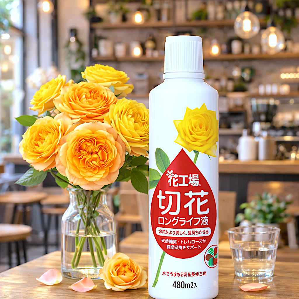 น้ำยาปักแจกัน ยืดอายุดอกไม้ ให้อาหารพืช Hanakoujou Cut Flower Long Life Solution ใช้ซ้ำได้ไม่ต้องผสมใหม่ ตวงง่าย