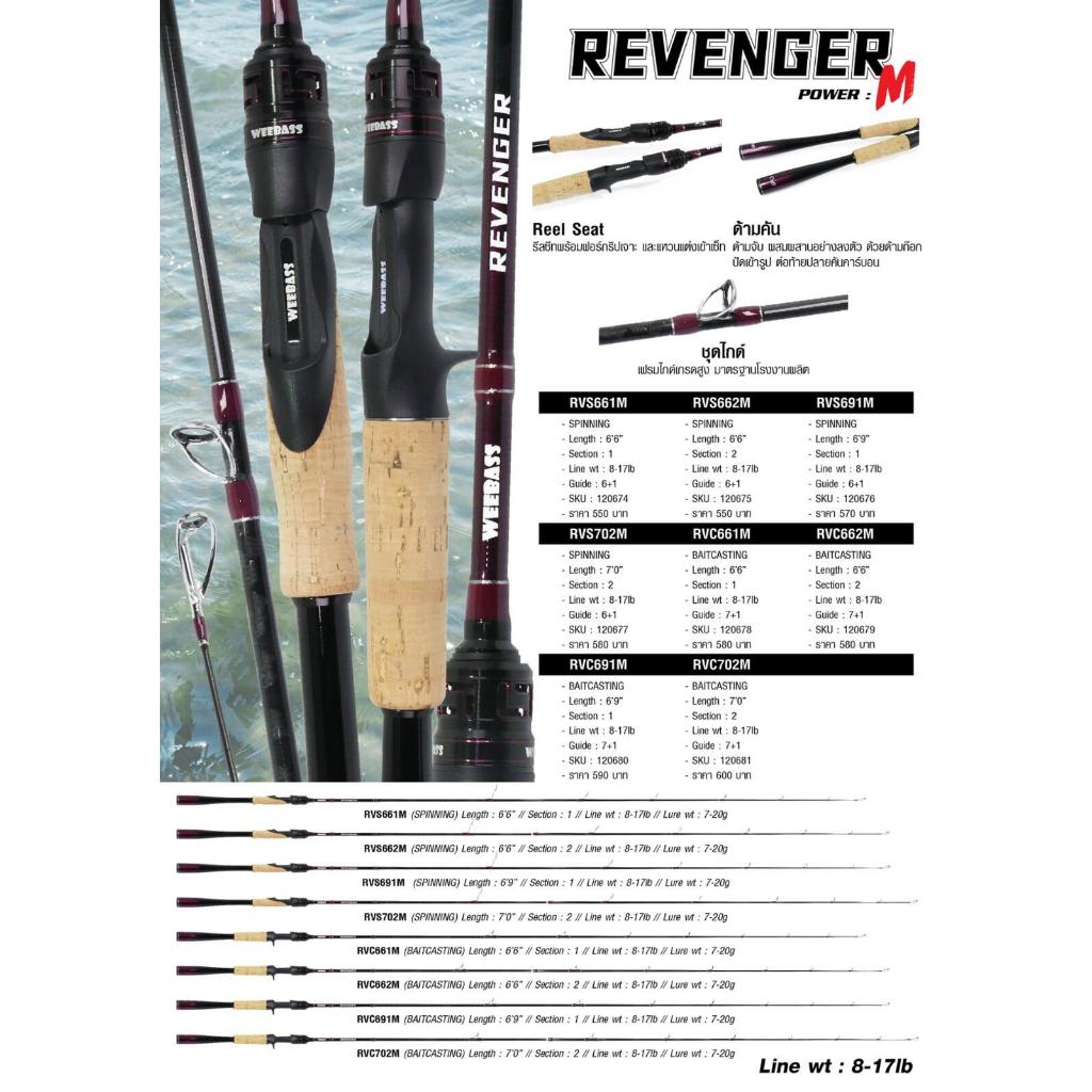 คันตีเหยื่อปลอม WEEBASS คัน - รุ่น REVENGER V3 6.9ฟุต ต่อโคลน