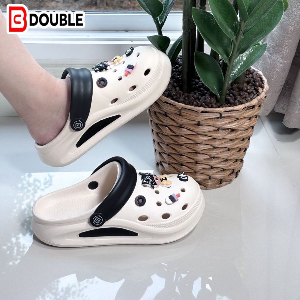 BB Double สาวน้อยการ์ตูน พาสเทลครีม-ชมพู จี้บิท 3D แมวใส่หมวก OK ขวดนม โดนัท แฟชั่นน่ารัก ใส่เดินเล่น ราคาถูกส่งไว