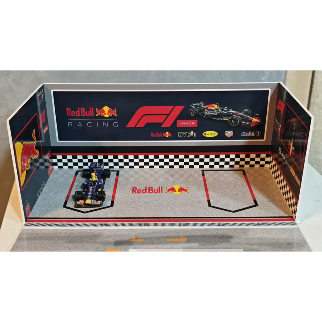 ฉากประกอบโมเดล รถ1/64 ลาย redbull racing F1