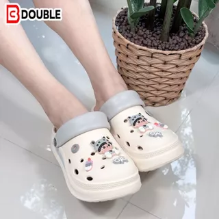 BB Double สาวน้อยการ์ตูน พาสเทลครีม-ชมพู จี้บิท 3D แมวใส่หมวก OK ขวดนม โดนัท แฟชั่นน่ารัก ใส่เดินเล่น ราคาถูกส่งไว