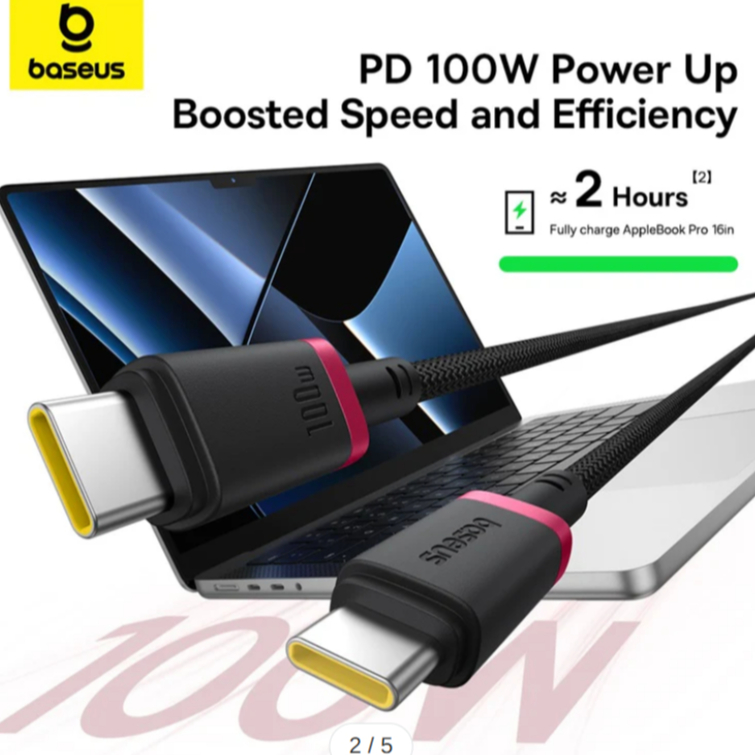 Baseus สายชาร์จไว 100W Type C  to Type C Fast Charger Cable สายชาร์จ type c