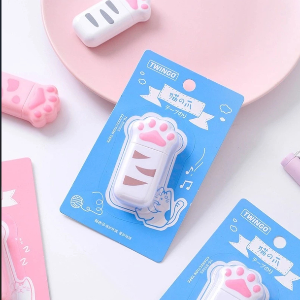 Letit | เทปลบคําผิดอุ้งเท้าแมวน่ารัก 5 มม. * 6 ม. เทปลบคําผิดขนาดเล็กเทปแก้ไขโรงเรียนเครื่องเขียน