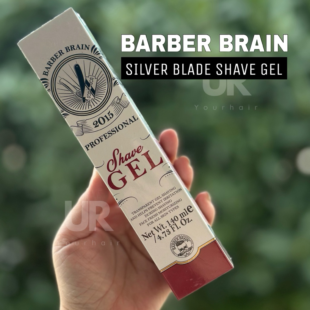 (พร้อมส่ง/ของแท้มีเลขจดแจ้ง) BARBER BRAIN SILVER BLADE SHAVE GEL เจลโกนหนวดเนื้อใส 140 มล.