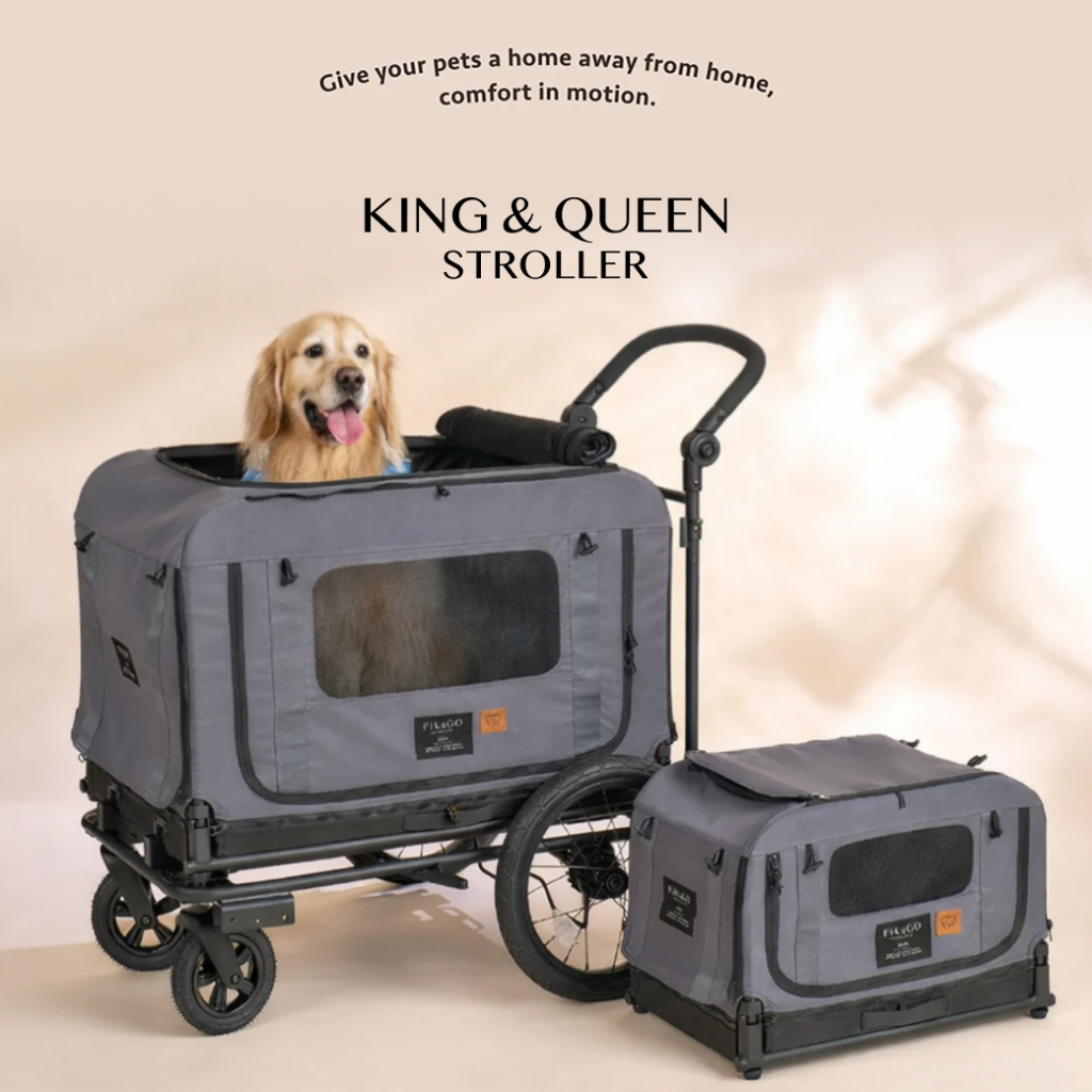 FikaGO รุ่น King & Queen Pet Stroller รถเข็นที่ทำให้ทุกที่กลายเป็นบ้าน บ้านเคลื่อนที่ของลูกรัก