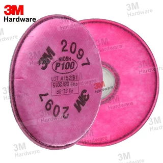3M 2097 แผ่นกรองสำหรับงานฝุ่น ฟูมโลหะ P100 (1 คู่) งานเชื่อม ตลับกรองฝุ่น แผ่นกรองไอระเหยน้ำมัน