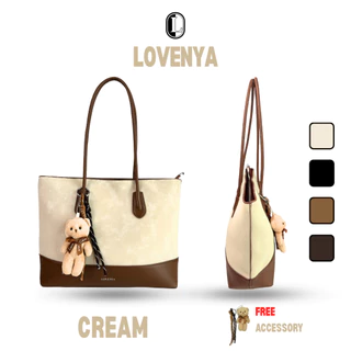 LOVENYA รุ่น L008 lovenya V2 Teddy กระเป๋าสะพายไหล่ขนาดใหญ่ ทรงโท้ท หนังพียูทั้งใบ อะไหล่สีเงิน