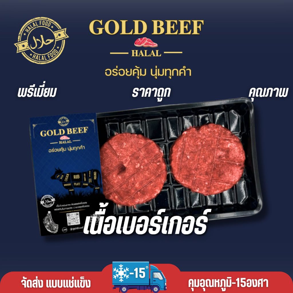 เนื้อเบอร์เกอร์“ปรุงรสสำเร็จ” 120กรัม เหมาะสำหรับปิ้งย่าง & ทำเบอร์เกอร์