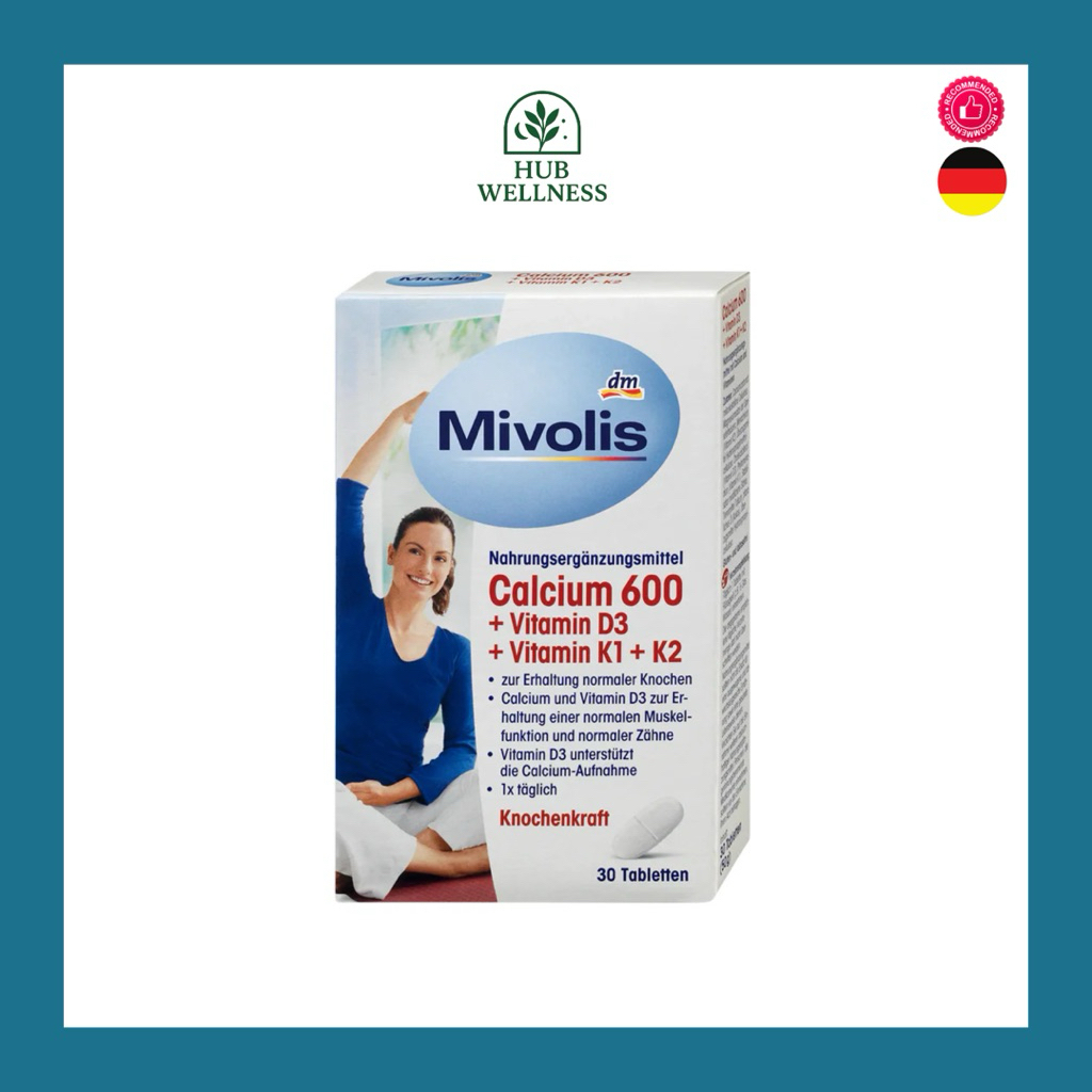 Mivolis Calcium 600 + D3 + K1 K2 🇩🇪 แคลเซียม 600mg เสริมกระดูก ผู้หญิงวัยทอง กระดูกบาง นำเข้าจากเยอร
