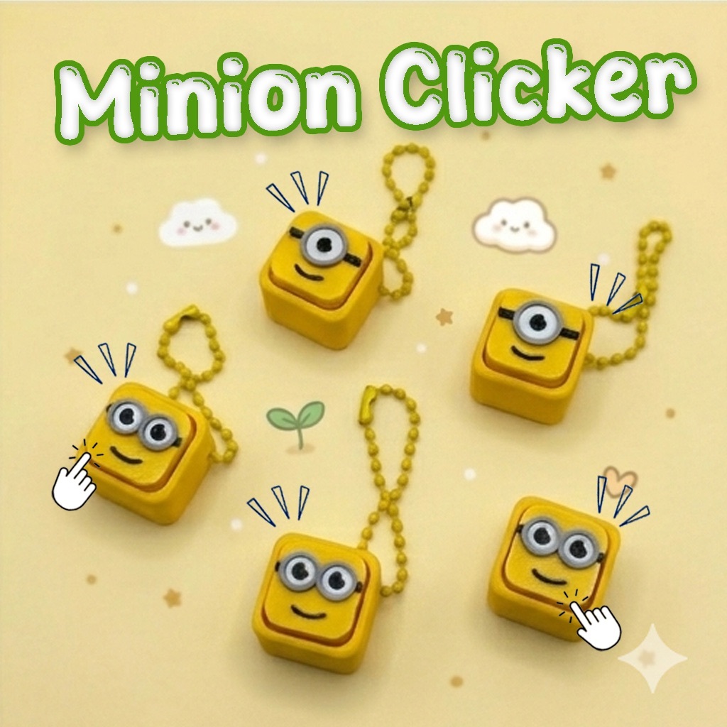 Minion Fidget Clicker 3D Print คลิกเกอร์พวงกุญแจรูปมินเนี่ยนน่ารัก