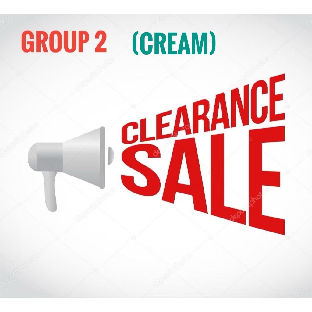 Group 2 ราคา 10 ซอง : (Cream) Clear Stock Clearance Sale ลดล้างสต๊อค