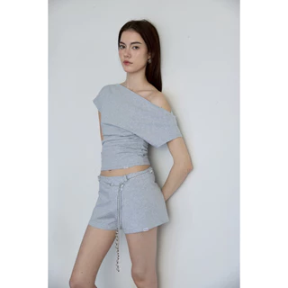 Hadid Short Pants - กางเกงขาสั้นเอวต่ำ ผ้านิ่มมีเชือกแถม