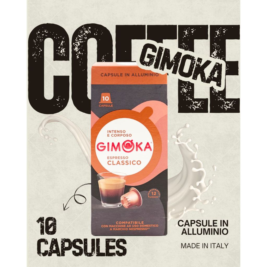 Gimoka Espresso Aluminium Coffee Casules Made in Italy Nespresso Compatible