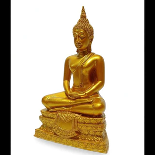 พระพุทธรูปปางสมาธิ ขนาดฐาน 3 นิ้ว สูง 5 นิ้ว หน้าตัก 2.5 นิ้ว เนื้อไฟเบอร์ พ่นทอง