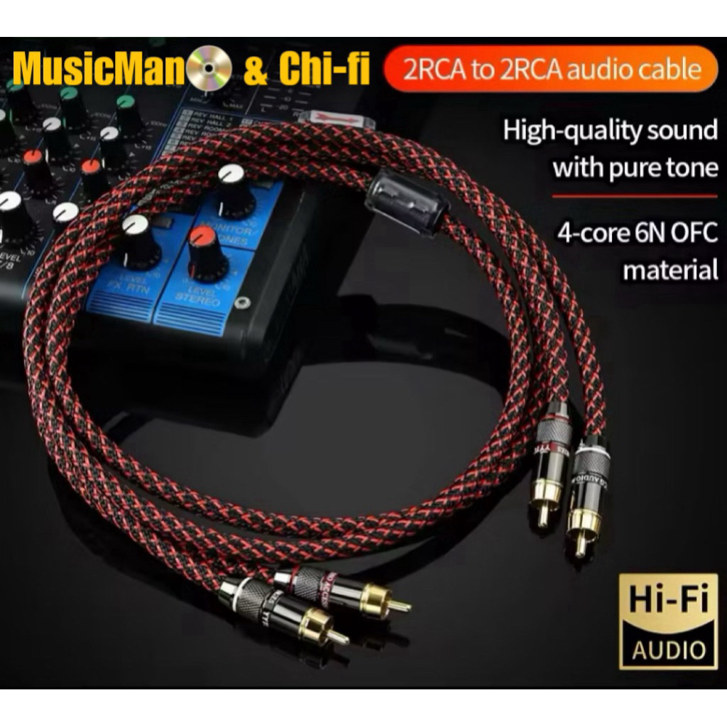 (จัดโปรลดพิเศษ) สาย rca canare L-4E6S 2เมตร สายสัญญาณ canare แท้ ของใหม่ตรงปก