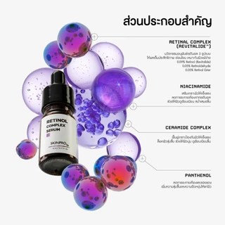 SKINPRO Rx Retinol Complex Mini Serum 5 ml.มินิเรตินอลเซรั่ม ช่วยลดเลือนริ้วรอย ปรับผิวเรียบเนียน ขนาดทดลอง