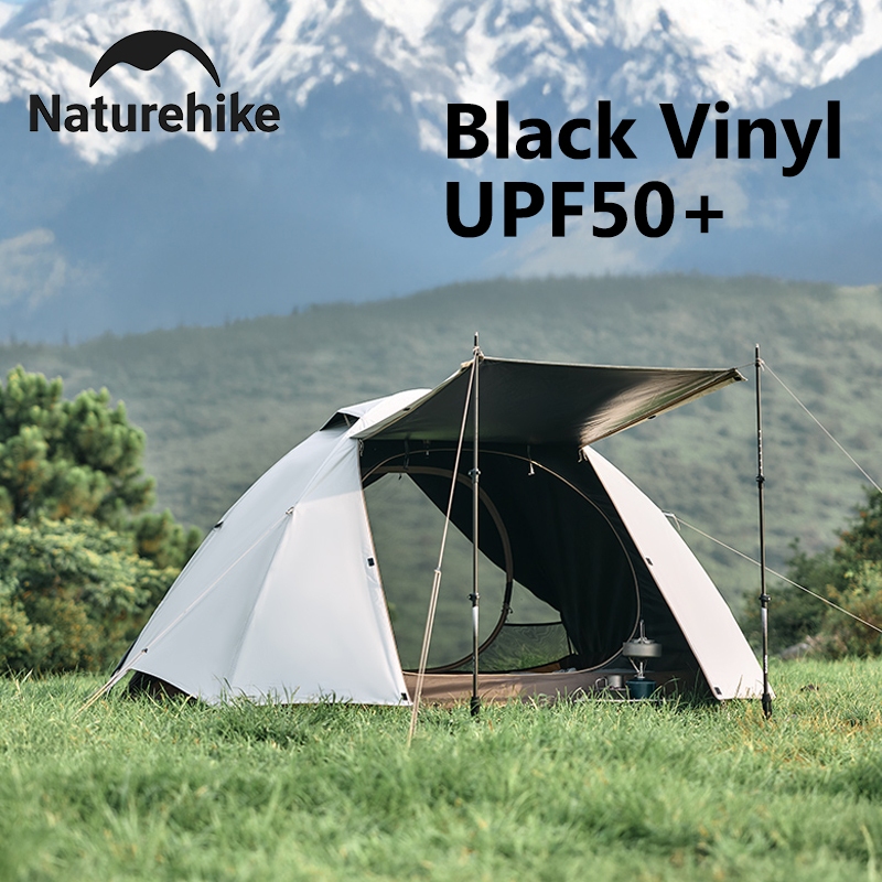 Naturehike Cloud River เต็นท์แคมป์ปิ้ง กันน้ำ กันแดด UPF50+ ผิวดำ พกพาสะดวกสำหรับเดินป่า