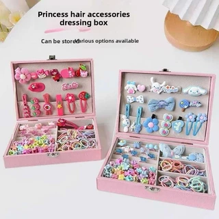 เซตอุปกรณ์ตกแต่งผมเด็กหญิง Kuromi Cinnamoroll 156 ชิ้น บรรจุกล่องของขวัญ ของขวัญวันเกิดเด็ก สั่งซื้อชำระเงินปลายทาง COD