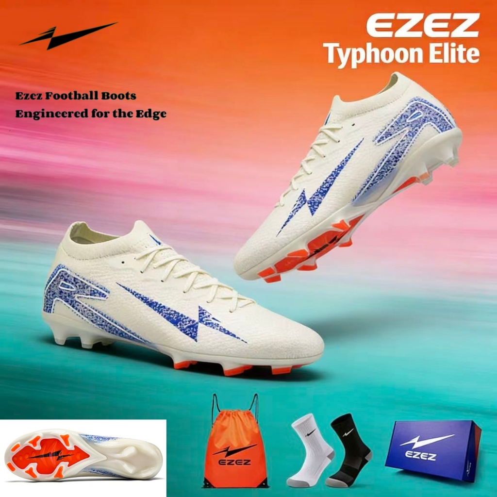 Ezez Typhoon Elite รองเท้าสตั้ดแพน รองเท้าฟุตบอล รองเท้าฟุตบอลแพน รองท็อป หนังไมโครไฟเบอร์ รหัส FG+A