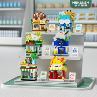 ตัวต่อไมโครบล็อก ร้านค้า ร้านดอกไม้ ขนมหวาม กาแฟ ไอสครีม อาหาร micro block