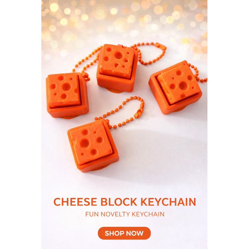 fidget cheese block keychain พวงกุญแจแฟชั่น