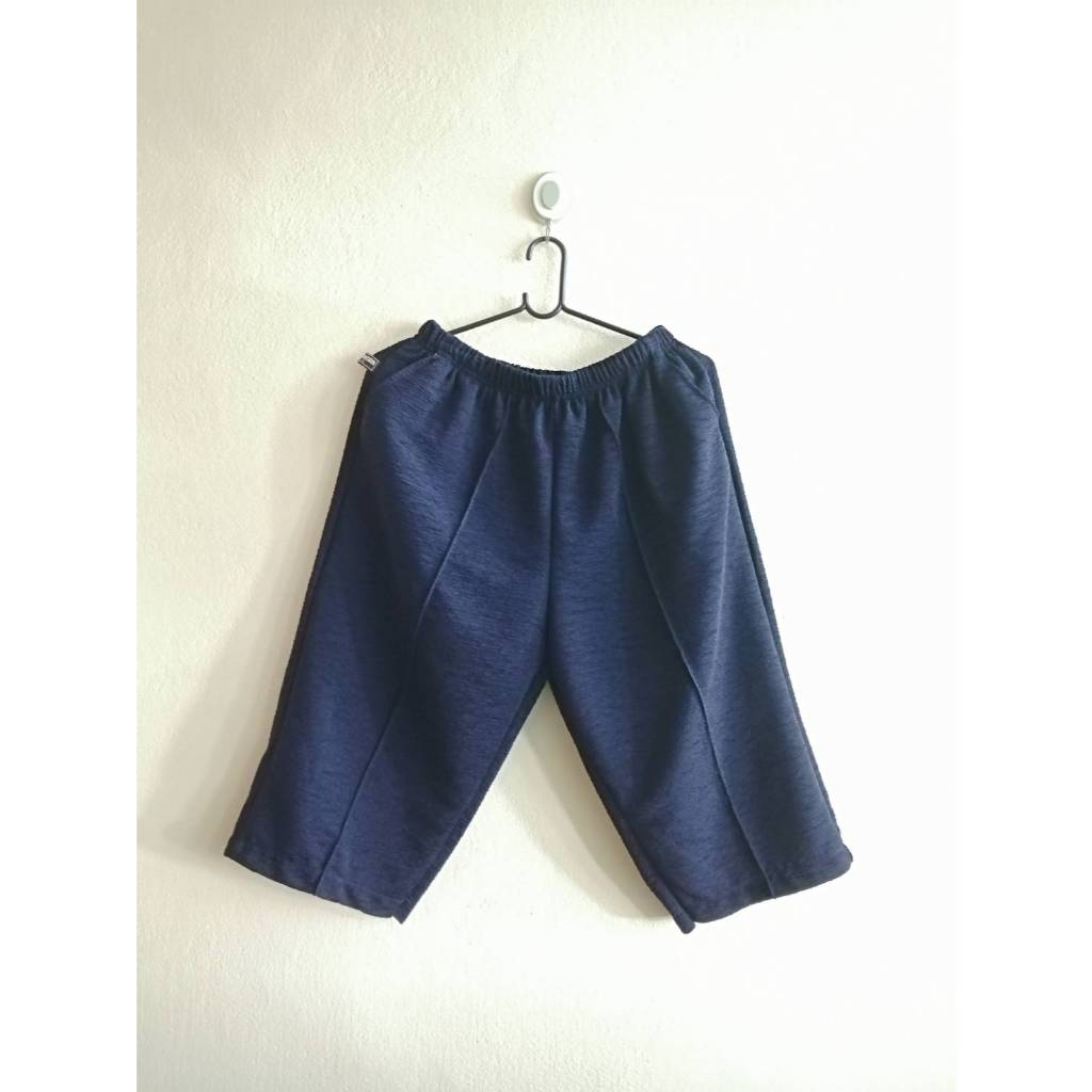 กางเกงสามส่วน ผู้หญิง ผ้าหนังไก่ เอวยางยืด ใส่สบาย ไม่ร้อน ไซส์ใหญ่ XL-5L มี 8 สี