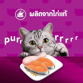 [ซอง] Whiskas อาหารเปียก วิสกัส เปียกแมว ลูกแมว แมวโต ทะเบียน 07 ไม่เค็ม มีวิตามิน ทานง่าย ซอง 80 กรัม