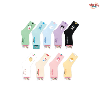 Chacha socks - ถุงเท้าซานริโอ้ Sanrio Hokey Pokey Socks ถุงเท้าข้อยาว ถุงเท้าเกาหลี แบรนด์ kikiya นำเข้าจากเกาหลี