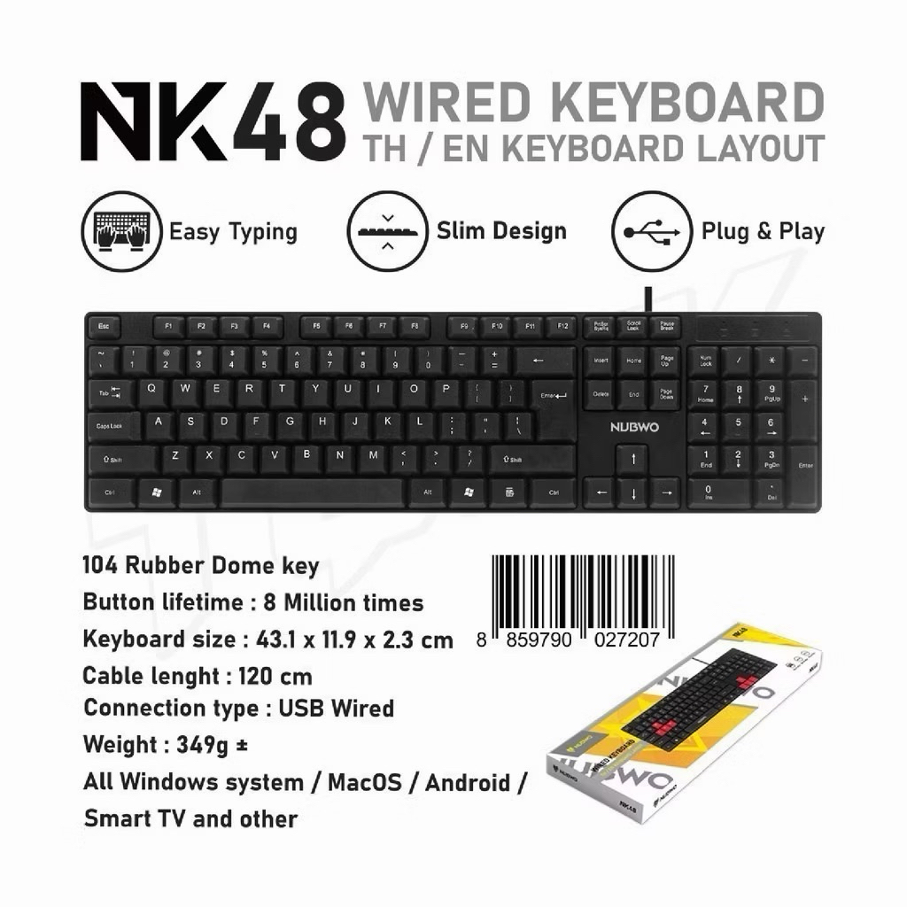 Nubwo Keyboaed Gaming รุ่น NK48สีดำ