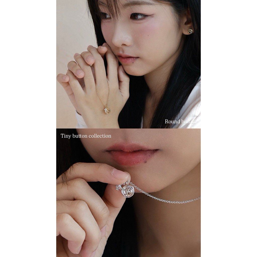 A.piece สร้อยคอ Tiny Button collection : [brass] Tiny button necklace ราคา ถูกที่สุด ดีลบีเคเค แกลเลอรีภาพที่ 8